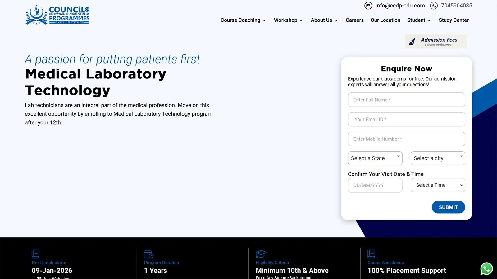 CEDP Skill Institute website by FutureFist