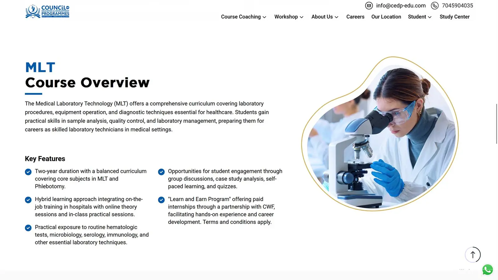 CEDP Skill Institute website by FutureFist — screen 2