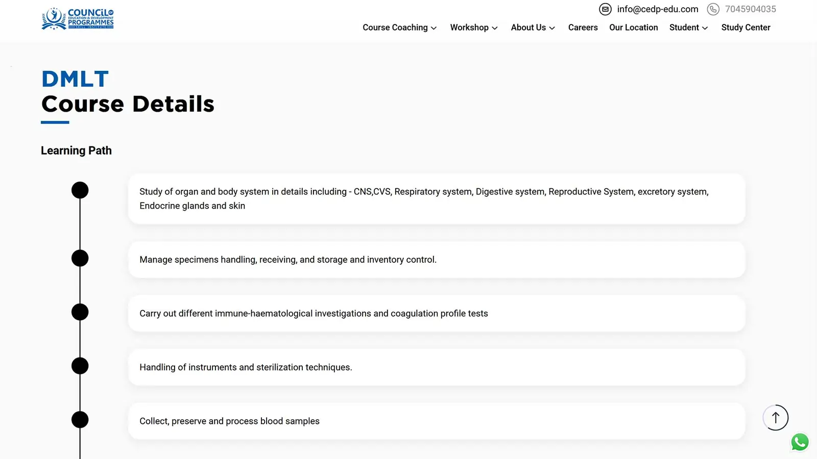 CEDP Skill Institute website by FutureFist — screen 3