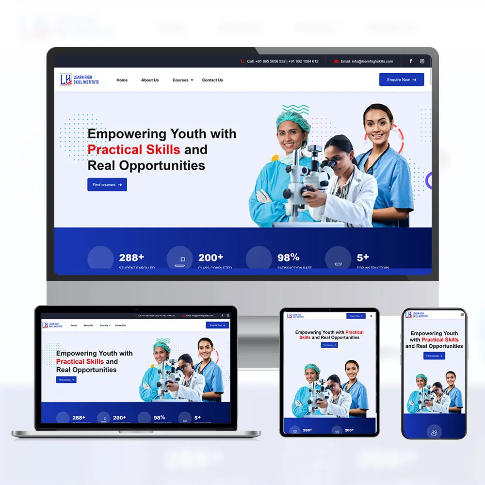 Learn High Skill Institute website by FutureFist
