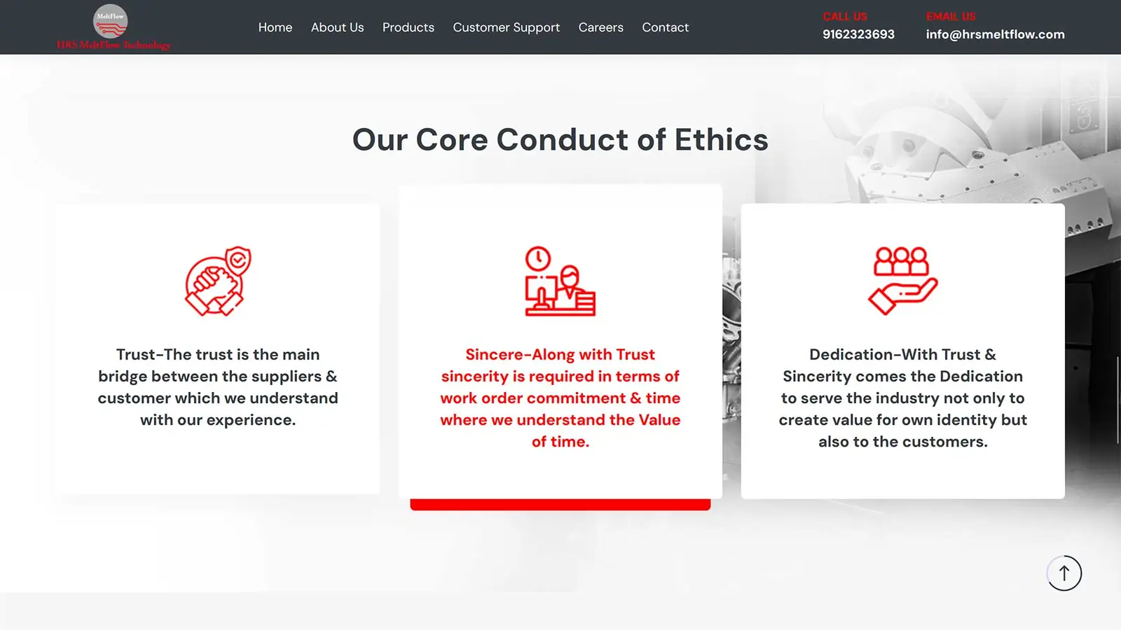 HRS Meltflow website by FutureFist — screen 3