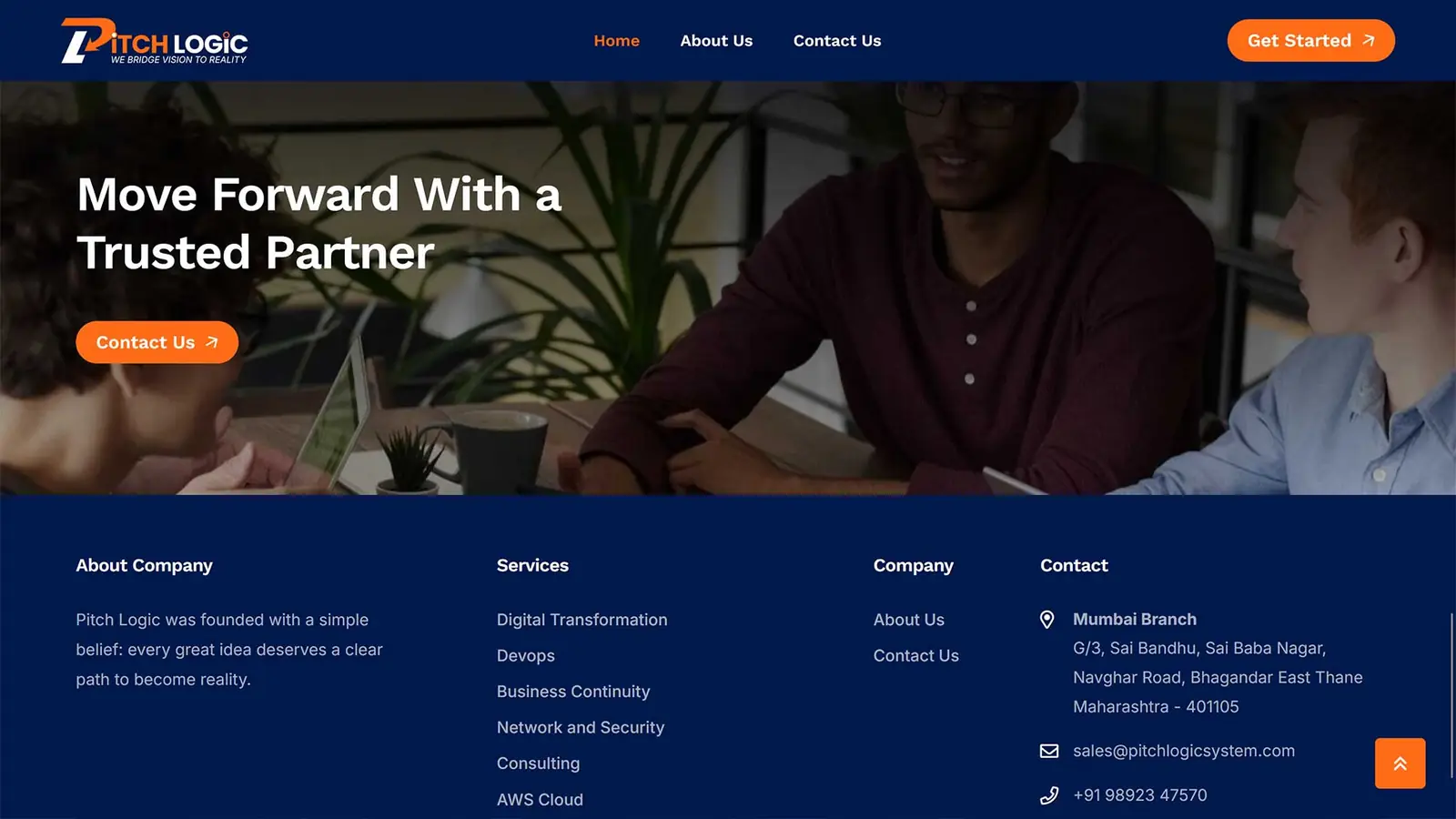 Pitch Logic website by FutureFist — screen 2