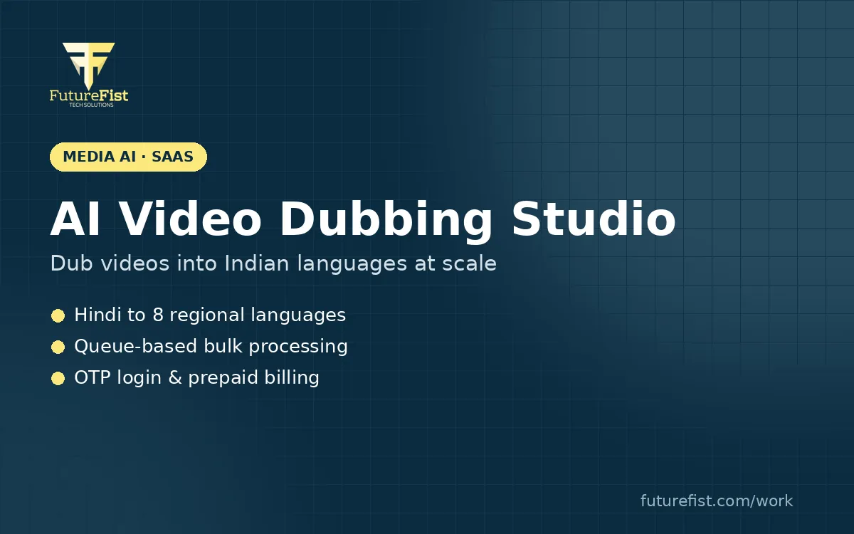 AI Video Dubbing Studio — Dub videos into Indian languages at scale