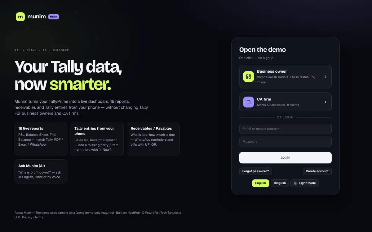 Munim — Tally data on mobile & web, with AI insights — screen 6