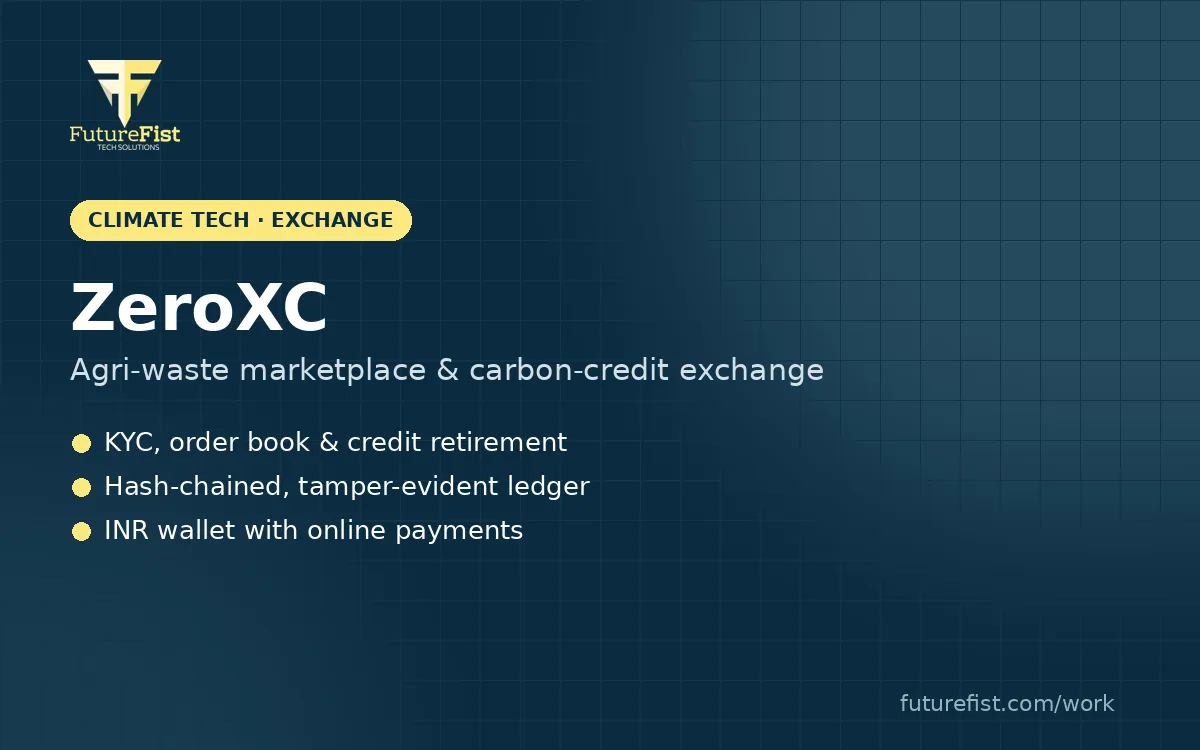 ZeroXC — Agri-waste marketplace & carbon-credit exchange